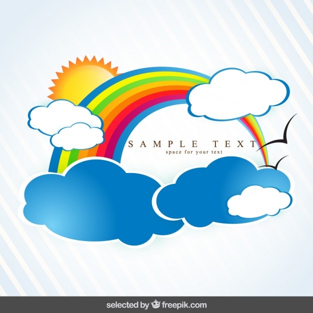Fondo meteorológico con arco iris de colores