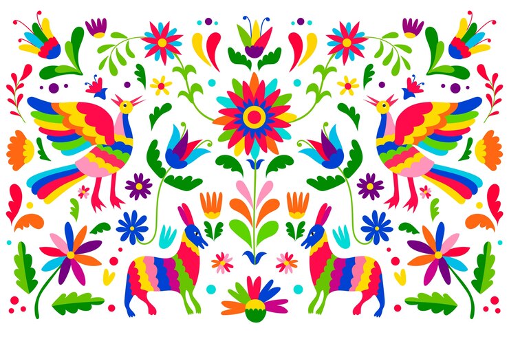Vector gratuito fondo mexicano colorido diseño plano