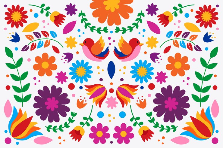 Vector gratuito fondo mexicano colorido diseño plano