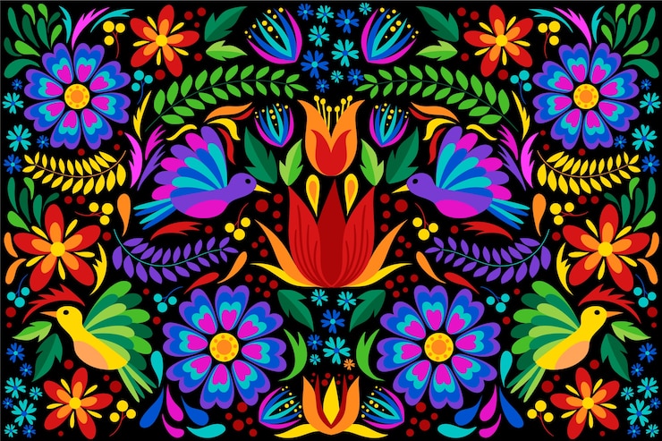 Vector gratuito fondo mexicano colorido diseño plano