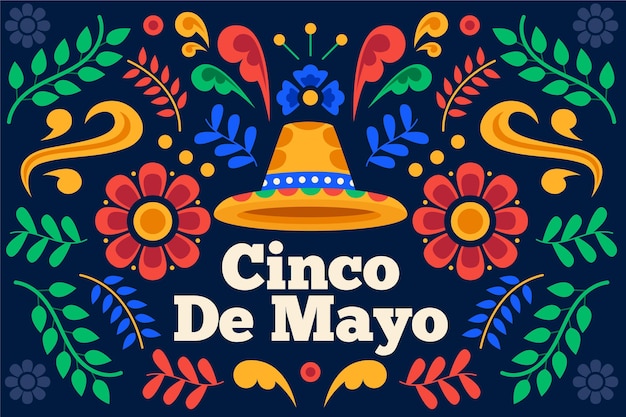 Vector gratuito fondo mexicano plano cinco de mayo