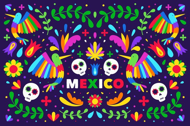 Fondo mexicano plano cinco de mayo