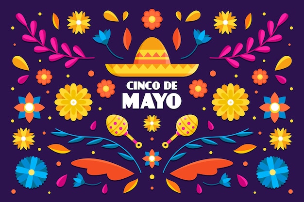 Fondo mexicano plano cinco de mayo