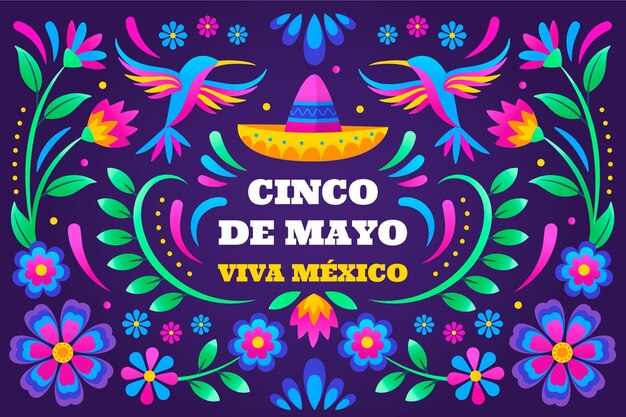 Fondo mexicano plano cinco de mayo