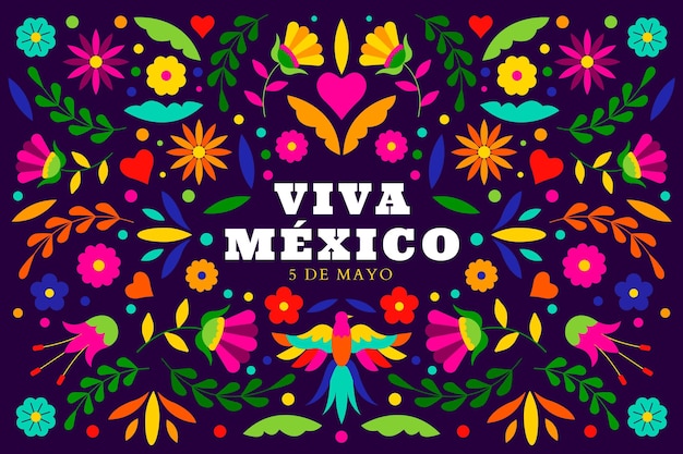 Fondo mexicano plano cinco de mayo