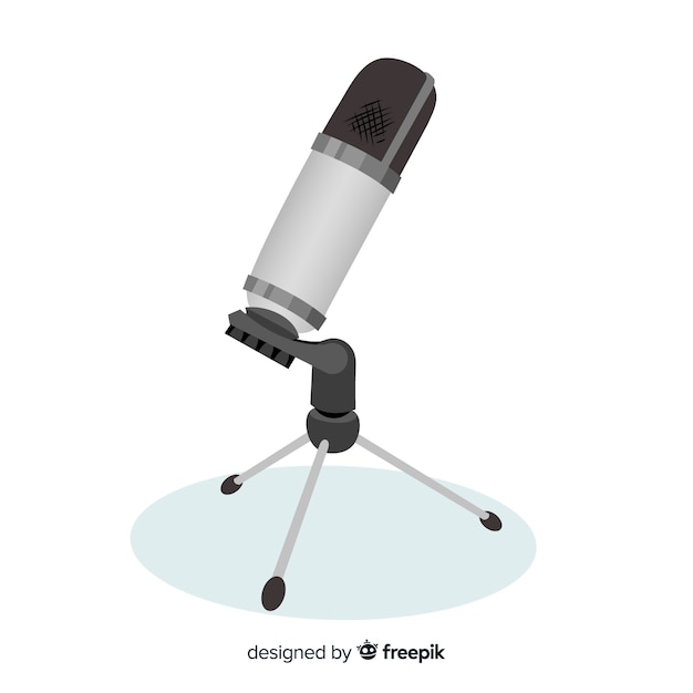 Vector gratuito fondo micrófono realista plano