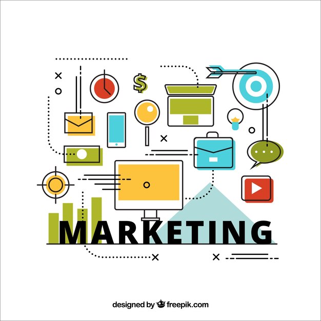 Fondo minimalista con estrategia de marketing