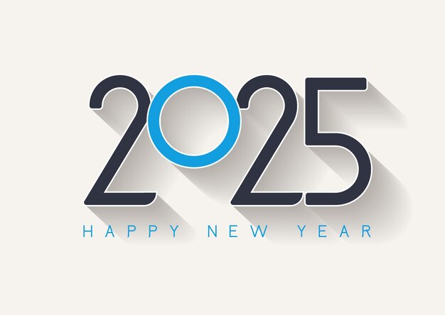 Fondo mínimo de Feliz Año Nuevo con diseño de texto moderno