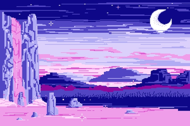 Fondo místico del arte del pixel