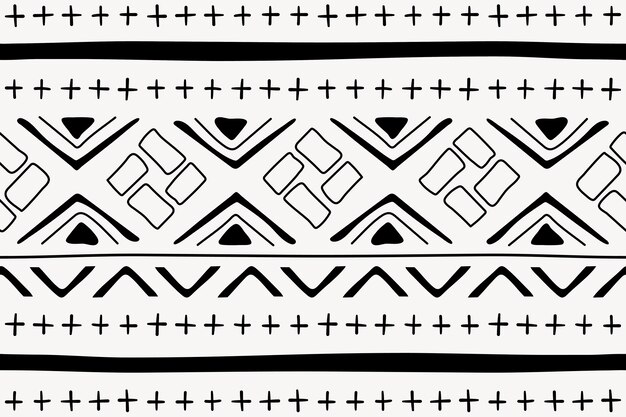 Fondo del modelo, diseño azteca inconsútil étnico, estilo geométrico blanco y negro, vector