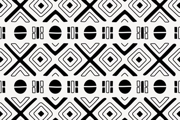 Fondo del modelo, diseño azteca inconsútil tribal, estilo geométrico blanco y negro, vector