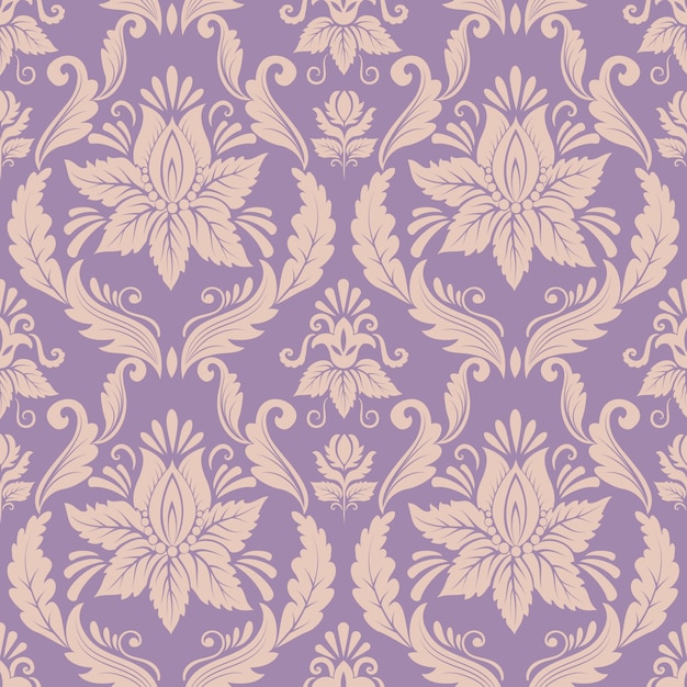 Vector gratuito fondo del modelo inconsútil del damasco del vector. clásico lujo antiguo ornamento de damasco, real victoriana textura transparente para papeles pintados, textiles, envoltura. plantilla barroca floral exquisita.