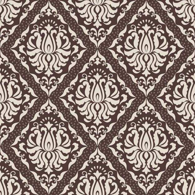 Fondo del modelo inconsútil del damasco del vector. Clásico lujo antiguo ornamento de damasco, real victoriana textura transparente para papeles pintados, textiles, envoltura. Plantilla barroca floral exquisita.