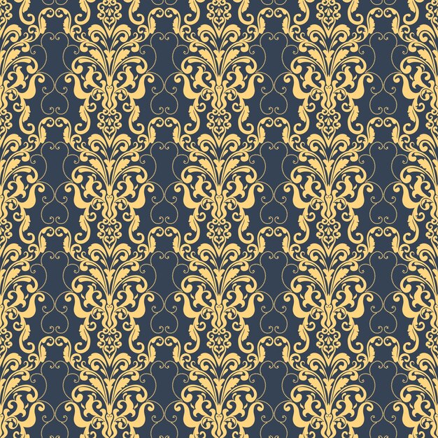 Fondo del modelo inconsútil del damasco del vector. Clásico lujo antiguo ornamento de damasco, real victoriana textura transparente para papeles pintados, textiles, envoltura. Plantilla barroca floral exquisita.
