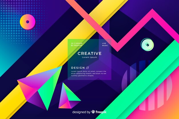 Fondo de modelos geométricos coloridos degradados