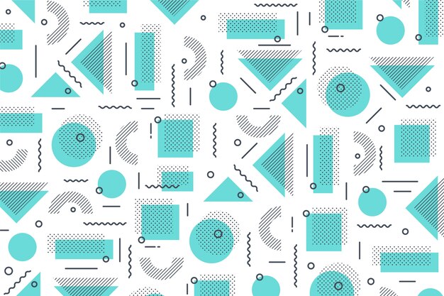 Fondo de modelos geométricos en diseño plano