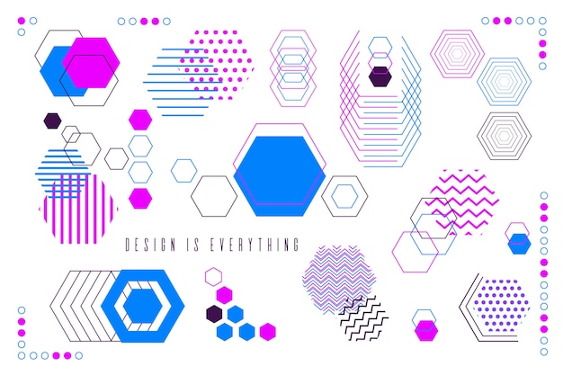 Fondo de modelos geométricos en diseño plano