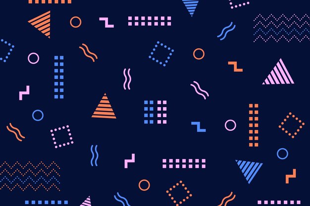 Fondo de modelos geométricos en diseño plano
