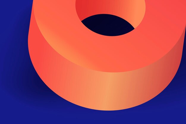 Fondo moderno abstracto, forma circular geométrica naranja en vector 3D