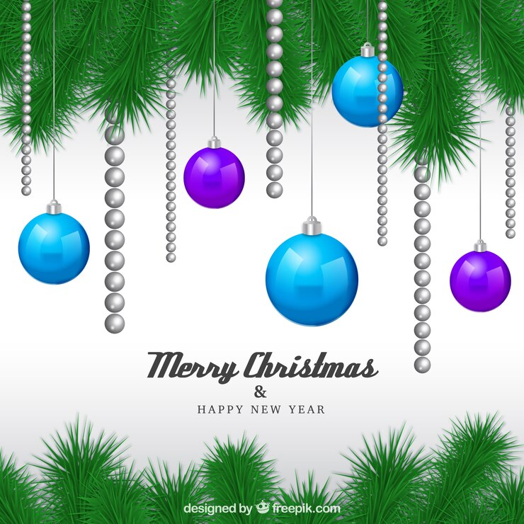Vector gratuito fondo moderno con bolas de navidad