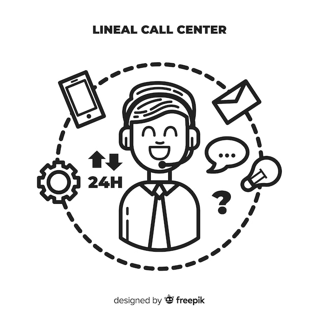 Fondo moderno de call center lineal