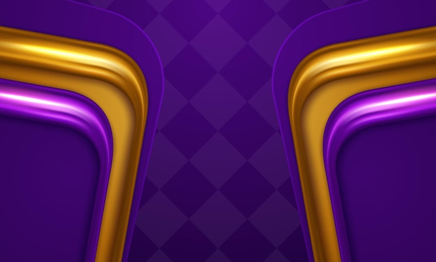 Fondo moderno con combinación de color púrpura y líneas doradas