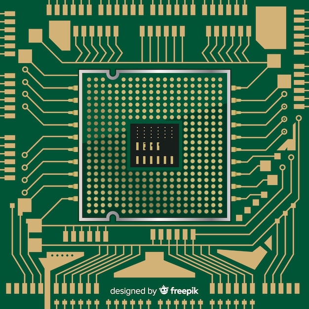 Fondo moderno de cpu en color verde