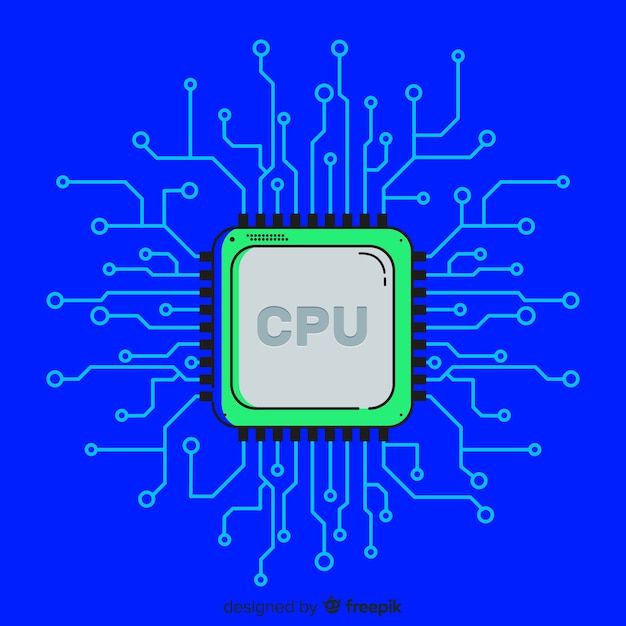 Vector gratuito fondo moderno de cpu con estilo lineal