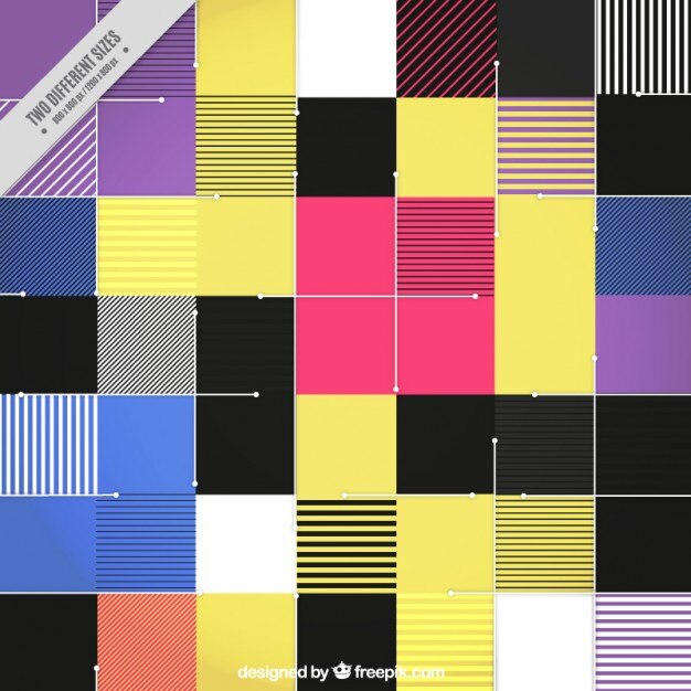 Vector gratuito fondo moderno de cuadros planos de colores