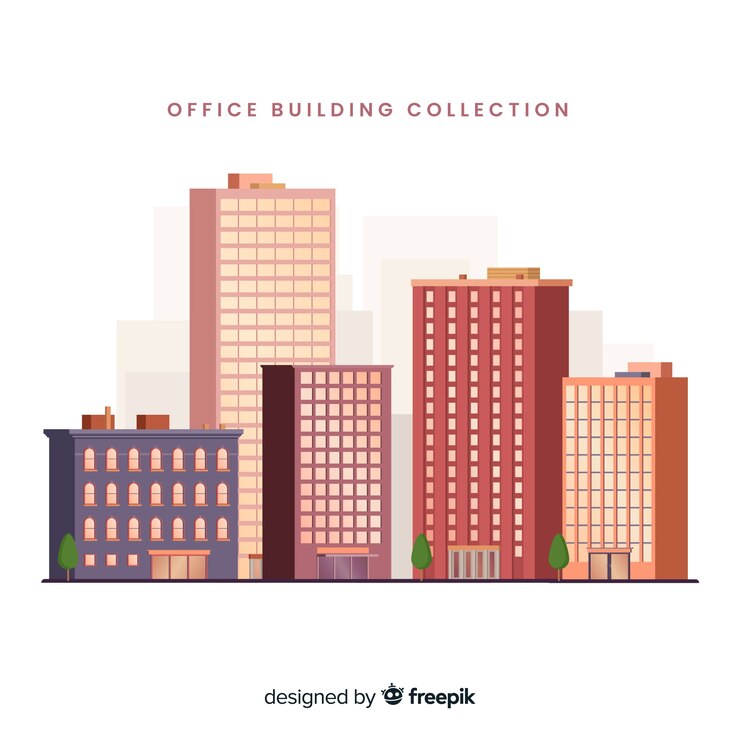 Vector gratuito fondo moderno de edificio de oficina