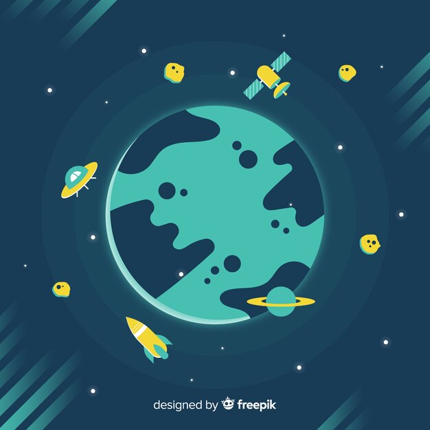 Fondo moderno de galaxia con diseño plano
