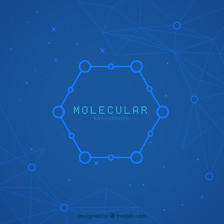 Vector gratuito fondo moderno de hexágono con moléculas