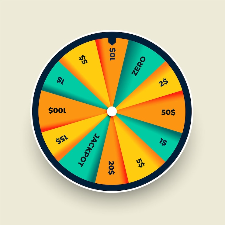 Vector gratuito fondo moderno de juego de la rueda de la fortuna para entretenimiento y diversión