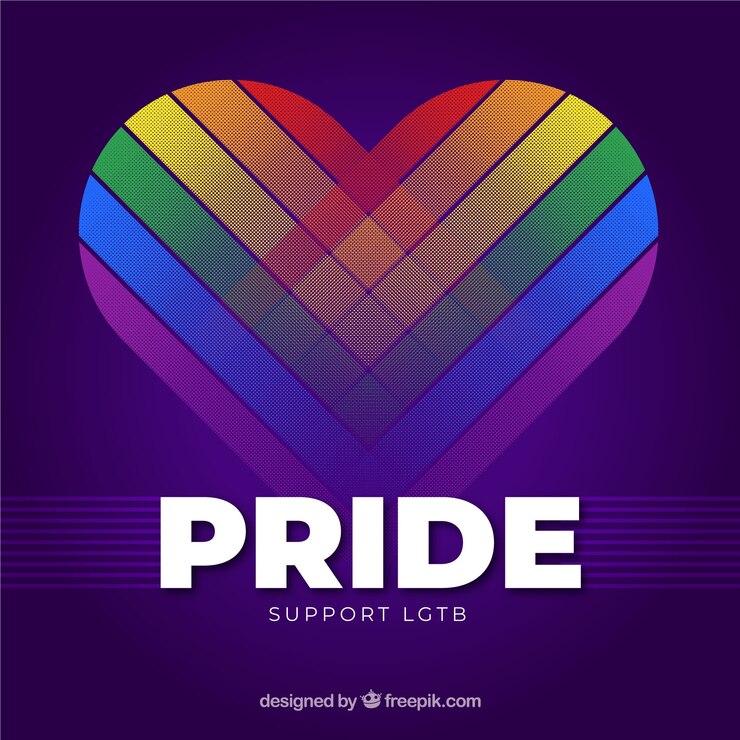 Vector gratuito fondo moderno de lgtb pride with heart