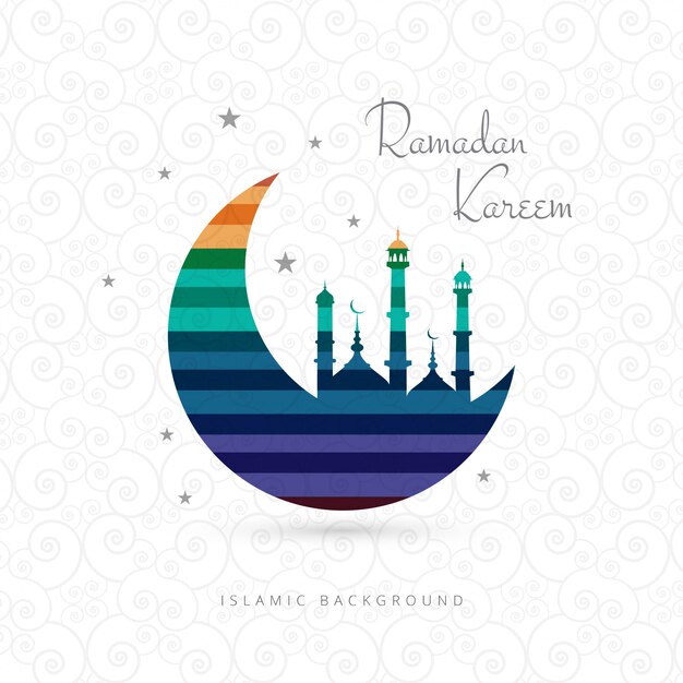 Fondo moderno de la luna ramadan kareem