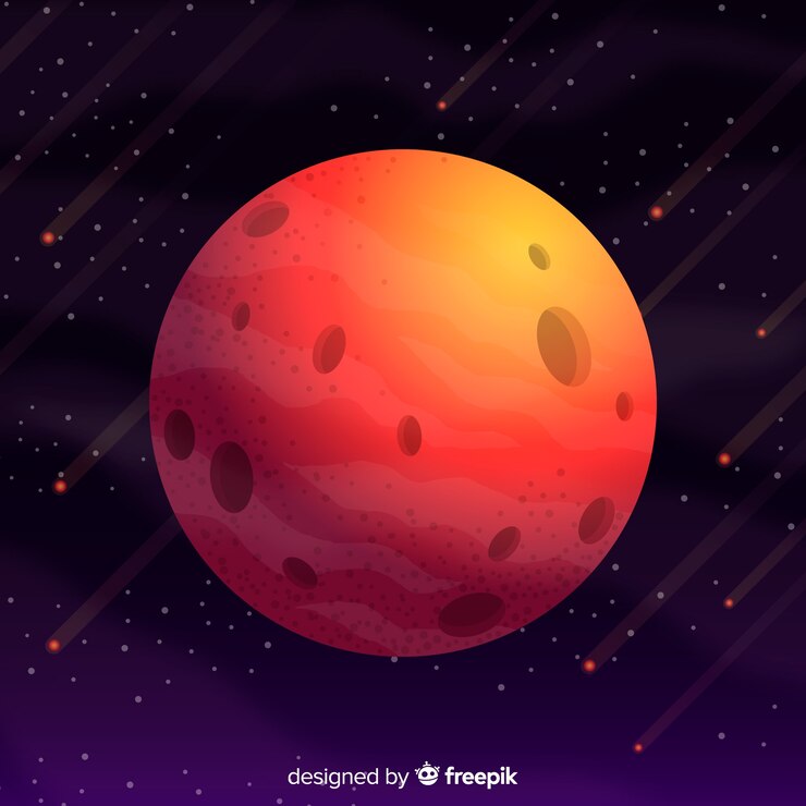 Vector gratuito fondo moderno de marte con diseño realista