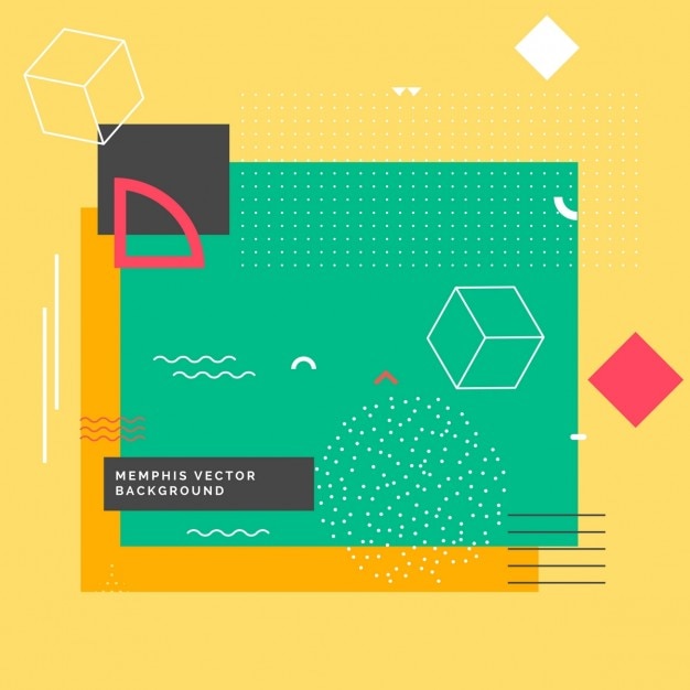 Fondo moderno de memphis con formas geométricas