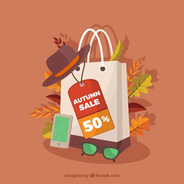 Fondo moderno de rebajas de otoño