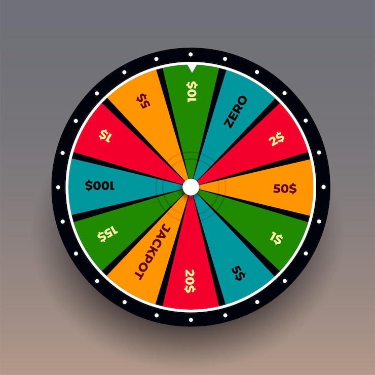 Vector gratuito fondo moderno de la rueda de la fortuna para rotar y ganar premios en efectivo