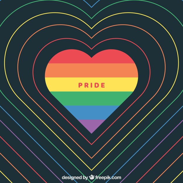 Fondo moderno de world pride con diseño de corazón