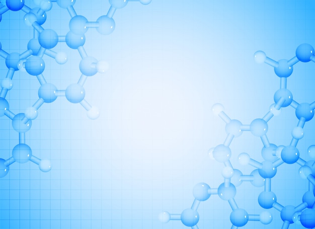 Fondo de moléculas azules para la ciencia y la asistencia médica