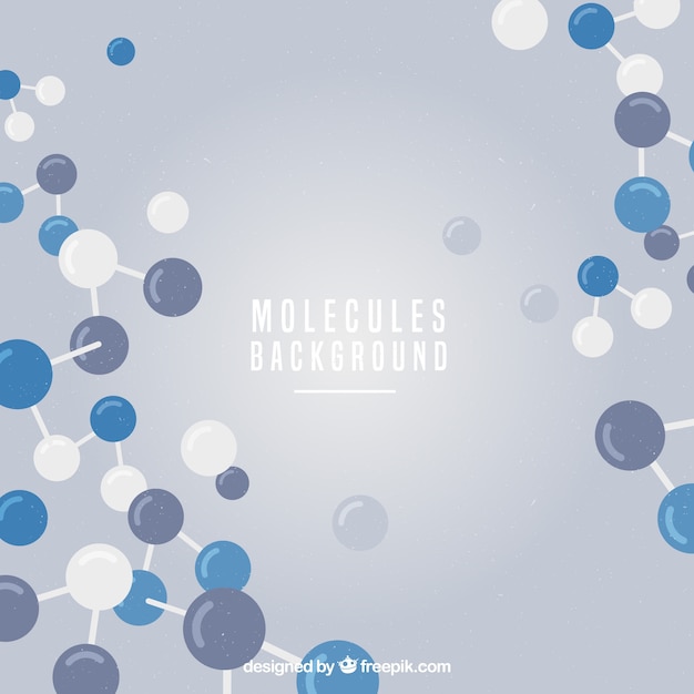 Fondo de moléculas en diseño plano