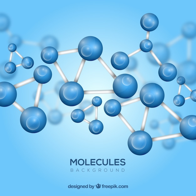 Fondo de moléculas con estilo realista
