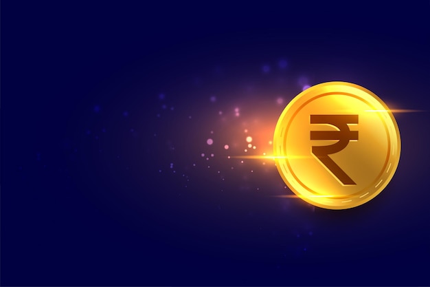 Vector gratuito fondo de moneda de oro de rupia india de dinero digital con espacio de texto