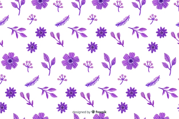 Fondo monocromático acuarela floral