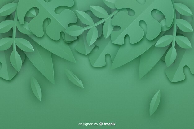 Fondo monocromo de hojas en papel