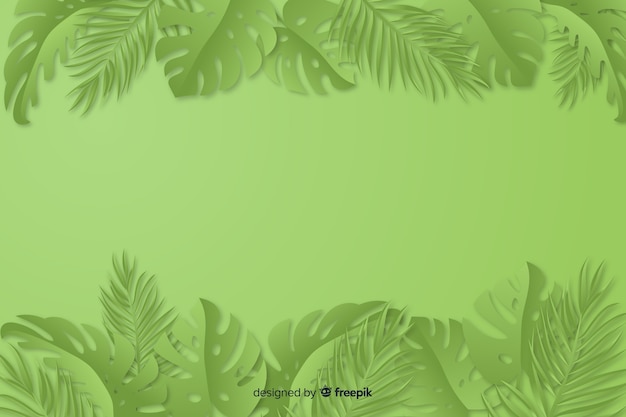 Fondo monocromo verde con hojas