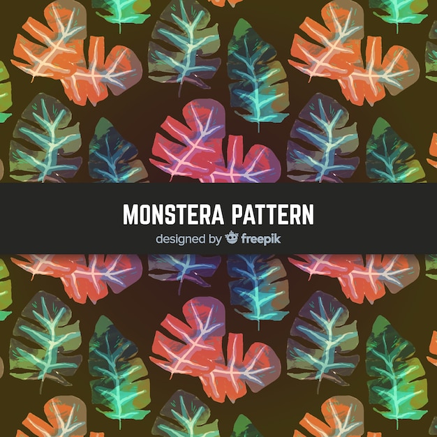 Fondo monstera acuarela