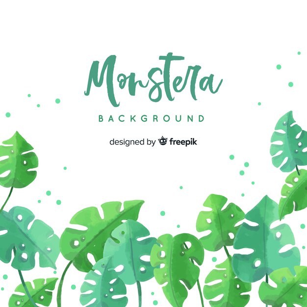 Fondo monstera acuarela