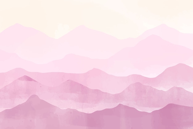 Vector gratuito fondo de montañas acuarela pastel